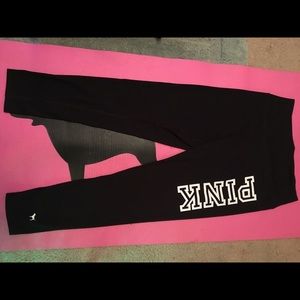 PINK black ultimate leggings with Pink logo /Dog !